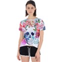 Skull and flowers Open Back Sport Tee View1