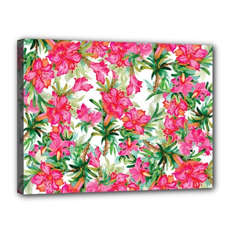 Pink Flowers Canvas 16  X 12  (stretched) by goljakoff