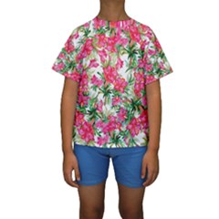 Pink Flowers Kids  Short Sleeve Swimwear by goljakoff