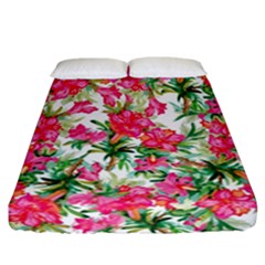 Pink Flowers Fitted Sheet (california King Size) by goljakoff