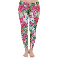 Pink Flowers Classic Winter Leggings by goljakoff