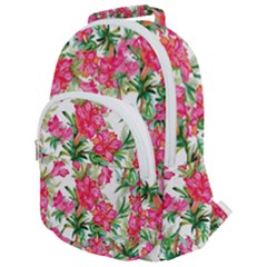 Pink Flowers Rounded Multi Pocket Backpack by goljakoff