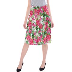 Pink Flowers Midi Beach Skirt by goljakoff