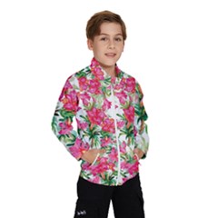 Pink Flowers Kids  Windbreaker by goljakoff