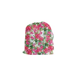 Pink Flowers Drawstring Pouch (xs) by goljakoff