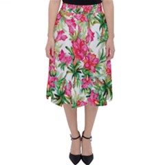 Pink Flowers Classic Midi Skirt by goljakoff