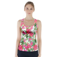 Pink Flowers Racer Back Sports Top by goljakoff