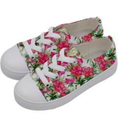 Pink Flowers Kids  Low Top Canvas Sneakers by goljakoff