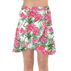 Pink Flowers Wrap Front Skirt by goljakoff