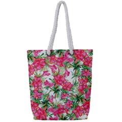 Pink Flowers Full Print Rope Handle Tote (small) by goljakoff