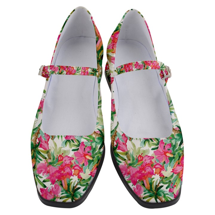 Pink flowers Women s Mary Jane Shoes