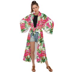 Pink Flowers Maxi Kimono by goljakoff