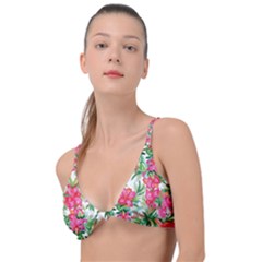 Pink Flowers Knot Up Bikini Top by goljakoff