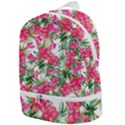 Pink flowers Zip Bottom Backpack View1