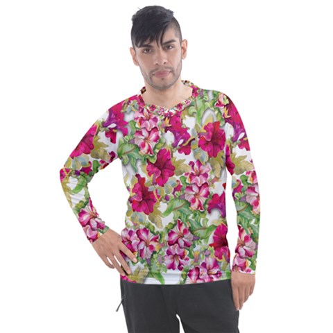 Rose Blossom Men s Pique Long Sleeve Tee by goljakoff