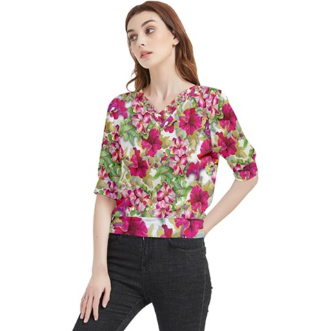 Rose Blossom Quarter Sleeve Blouse by goljakoff