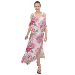 Rose Flowers Maxi Chiffon Cover Up Dress by goljakoff