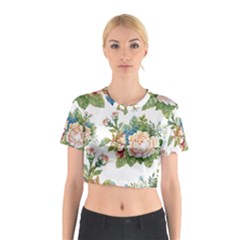 Vintage Flowers Cotton Crop Top by goljakoff