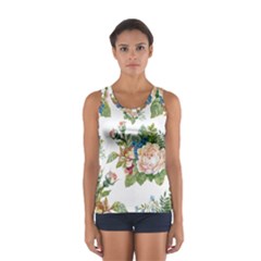 Vintage Flowers Sport Tank Top  by goljakoff