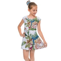 Vintage Flowers Kids  Cap Sleeve Dress by goljakoff