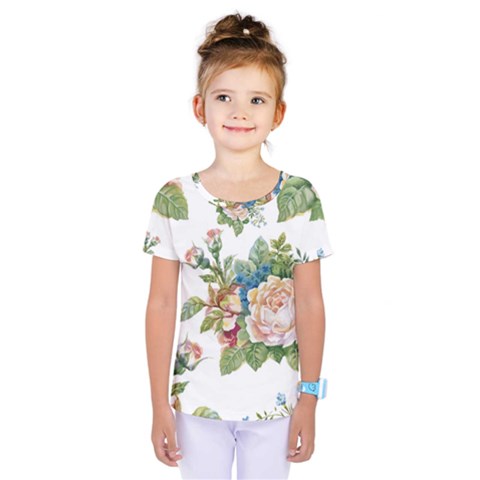 Vintage Flowers Kids  One Piece Tee by goljakoff