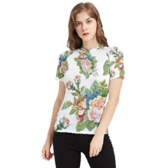 Vintage Flowers Women s Short Sleeve Rash Guard