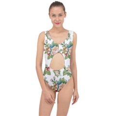 Vintage Flowers Center Cut Out Swimsuit by goljakoff