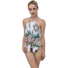 Vintage Flowers Go With The Flow One Piece Swimsuit by goljakoff