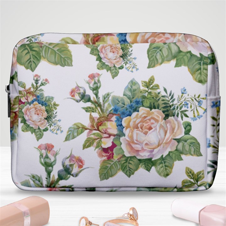 Vintage flowers Make Up Pouch (Large)