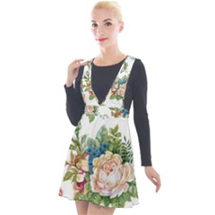 Vintage Flowers Plunge Pinafore Velour Dress by goljakoff