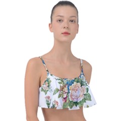 Vintage Flowers Frill Bikini Top by goljakoff