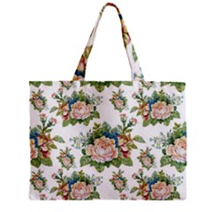 Vintage Flowers Pattern Zipper Mini Tote Bag by goljakoff