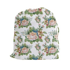 Vintage Flowers Pattern Drawstring Pouch (2xl) by goljakoff