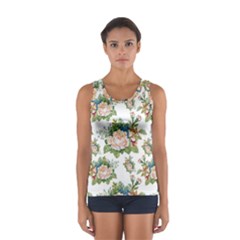 Vintage Flowers Pattern Sport Tank Top  by goljakoff