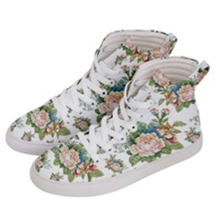 Vintage Flowers Pattern Men s Hi-top Skate Sneakers by goljakoff