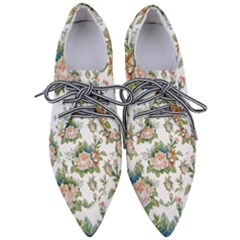 Vintage Flowers Pattern Pointed Oxford Shoes by goljakoff