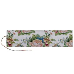 Vintage Flowers Pattern Roll Up Canvas Pencil Holder (l) by goljakoff