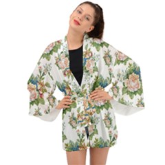 Vintage Flowers Pattern Long Sleeve Kimono by goljakoff