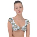 Vintage flowers pattern Cap Sleeve Ring Bikini Top View1