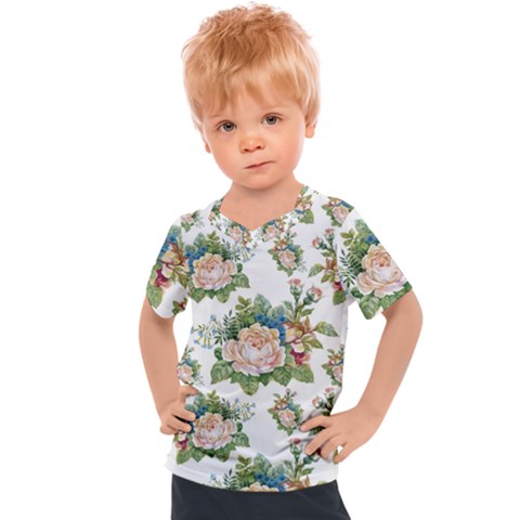 Vintage Flowers Pattern Kids  Sports Tee by goljakoff