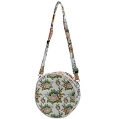 Vintage Flowers Pattern Crossbody Circle Bag by goljakoff