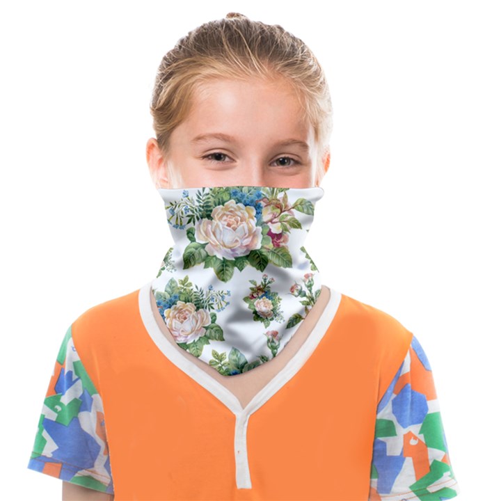 Vintage flowers pattern Face Covering Bandana (Kids)