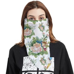 Vintage Flowers Pattern Face Covering Bandana (triangle) by goljakoff