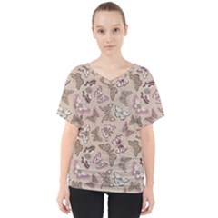 Butterflies V-neck Dolman Drape Top by goljakoff