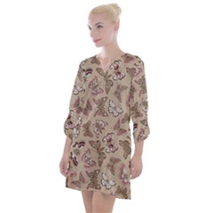 Butterflies Open Neck Shift Dress