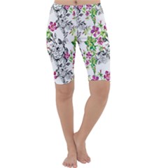 Flowers Cropped Leggings  by goljakoff