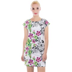 Flowers Cap Sleeve Bodycon Dress by goljakoff