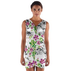 Flowers Wrap Front Bodycon Dress by goljakoff