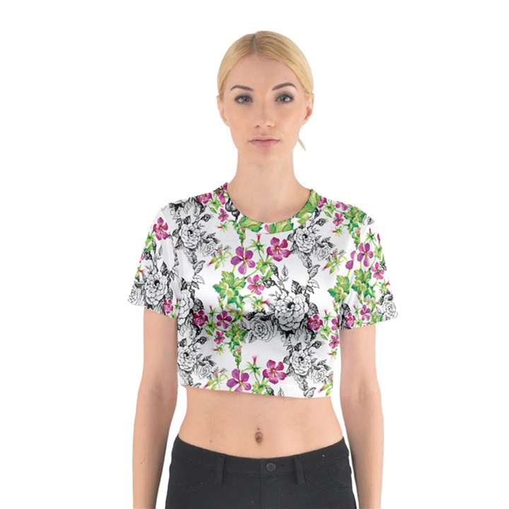 Flowers Cotton Crop Top