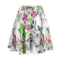 Flowers High Waist Skirt by goljakoff